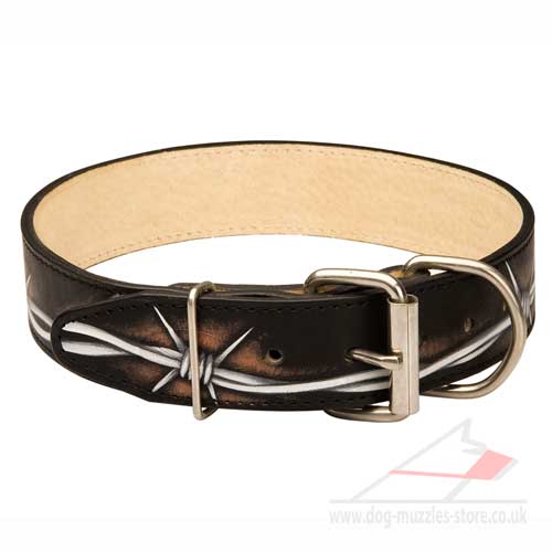 Universal dog collar made of natural leather