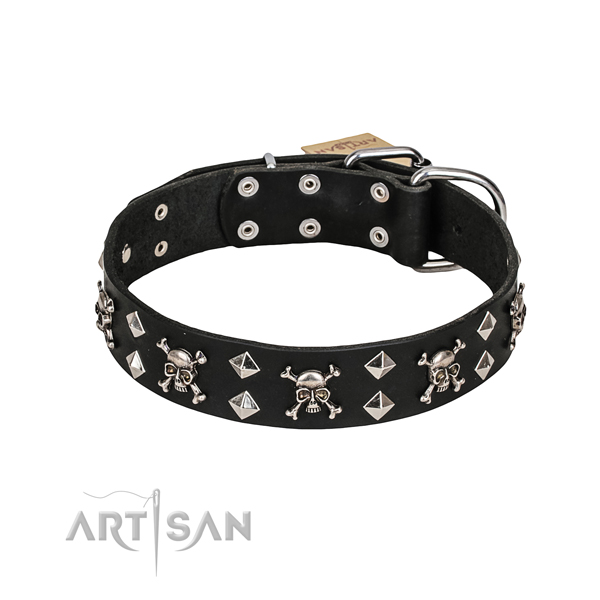 artisan leather dog collar for sale