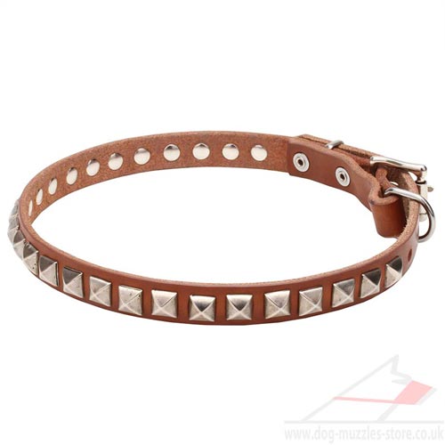 Natural Leather Dog Collar Necklace