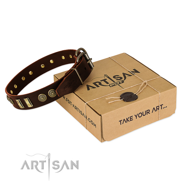 Gift  Box for Large Brown Leather Dog Collar