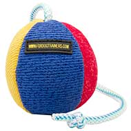 Soft Dog Ball on Rope 4.3 in Diameter
