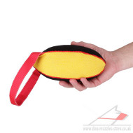 Melon-Shaped Bite Tug with Handle for Dog Training, Medium - Click Image to Close
