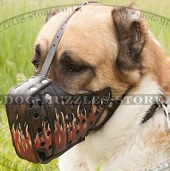 Asian Shepherd k9 Dog Muzzle with Exclusive Painting