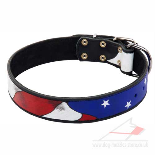 Handcrafted Dog Collar with Hand-Painting "American Pride" - Click Image to Close