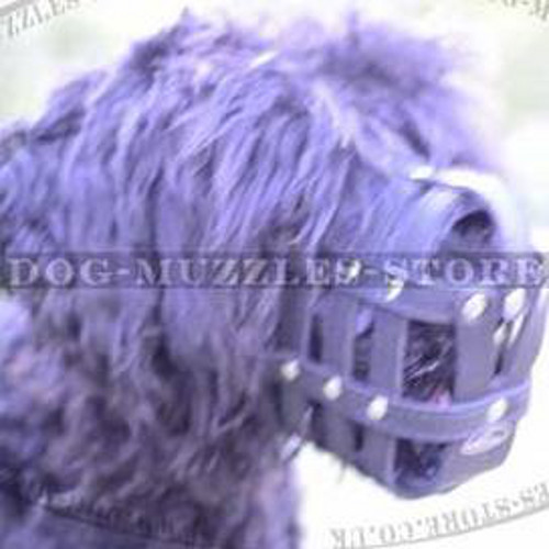 Soft Dog Muzzle for Black Russian Terrier | Leather Dog Muzzle - Click Image to Close