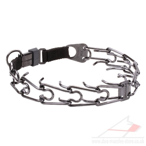 Great Pinch Collar for Dogs 4 mm Black Steel Wire