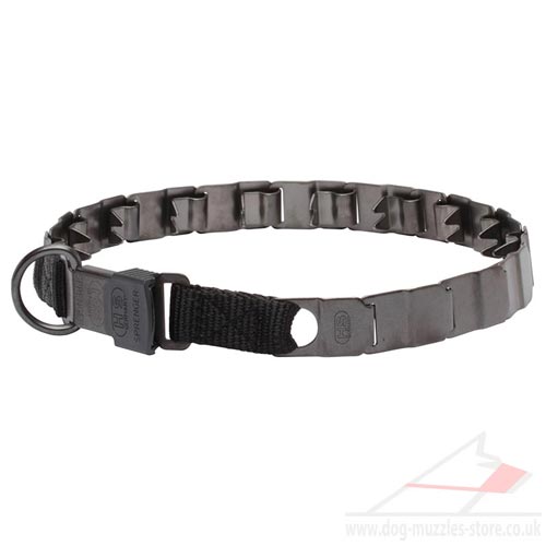 Black Steel Herm Sprenger Dog Training Collar for Large Dogs