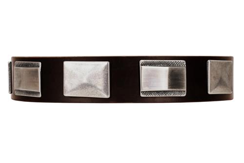 Decorated Leather Dog Collar with D-Ring by FDT Artisan