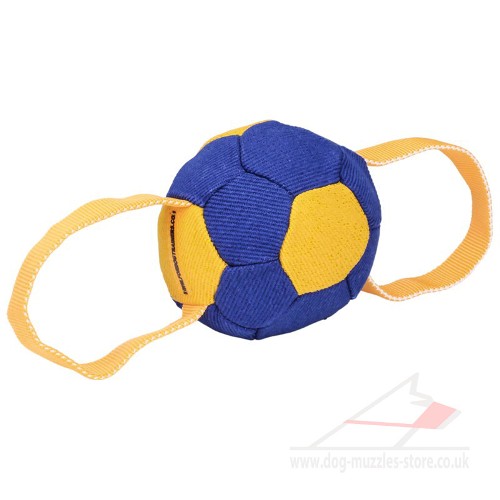 Soccer Ball Dog Toy Tug with Handles for Training and Games