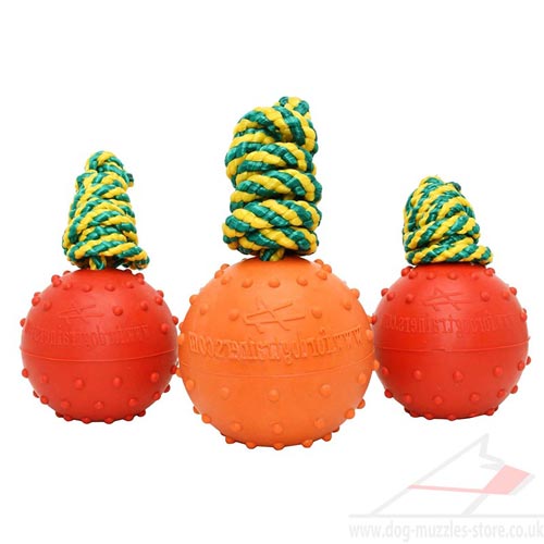 Solid Rubber Ball on Rope Non Sinking for Water Games 2.4"(6 cm