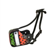 K9 Leather Dog Muzzle Exclusive Hand Painted Italian Style