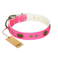 Twinkle FDT Artisan Pink Studded Dog Collar Leather Twinkle FDT Artisan Pink Studded Dog Collar Leather
