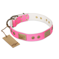 Fantastic Pink Dog Collar with Plates and Studs 'Pink World' Fantastic Pink Dog Collar with Plates and Studs 'Pink World'