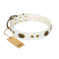White and Gold Dog Collar FDT Artisan The Snow Queen White and Gold Dog Collar FDT Artisan The Snow Queen
